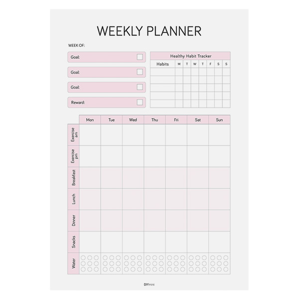 Weekly Planner (Fitness) - DIYmini8