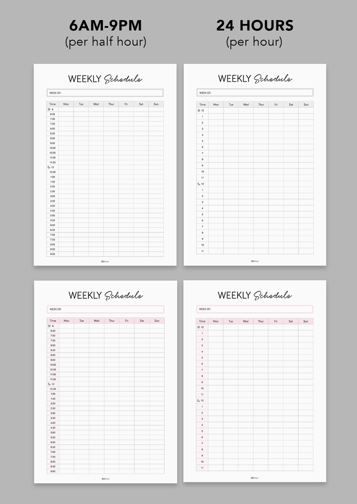 weekly schedule diymini8