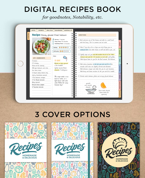How to use a Digital Recipe Book in Goodnotes  iPad Digital Cookbook for  Beginners 