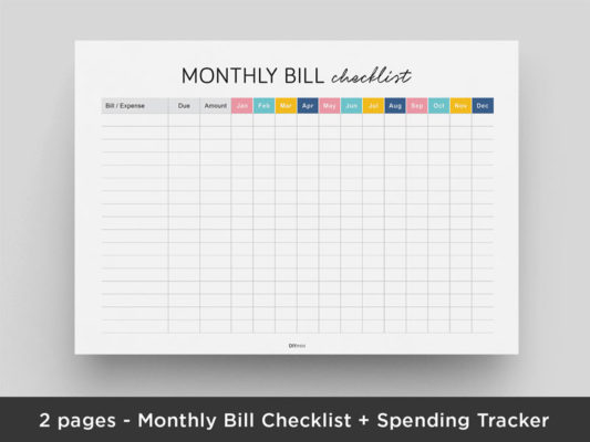 Monthly Habit Tracker - DIYmini8